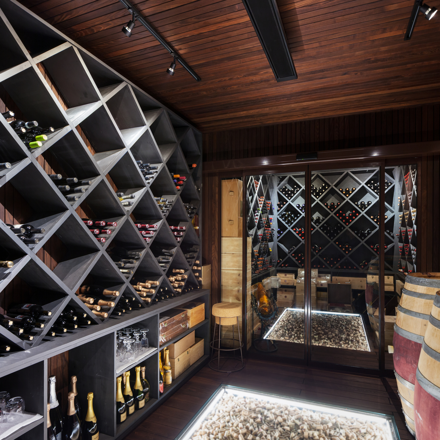 Home wine cellar in basement conversion
